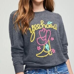 Wildfox Yee Haw Baggy Beach Jumper Crewneck Sweater Size XS Cowgirl Western